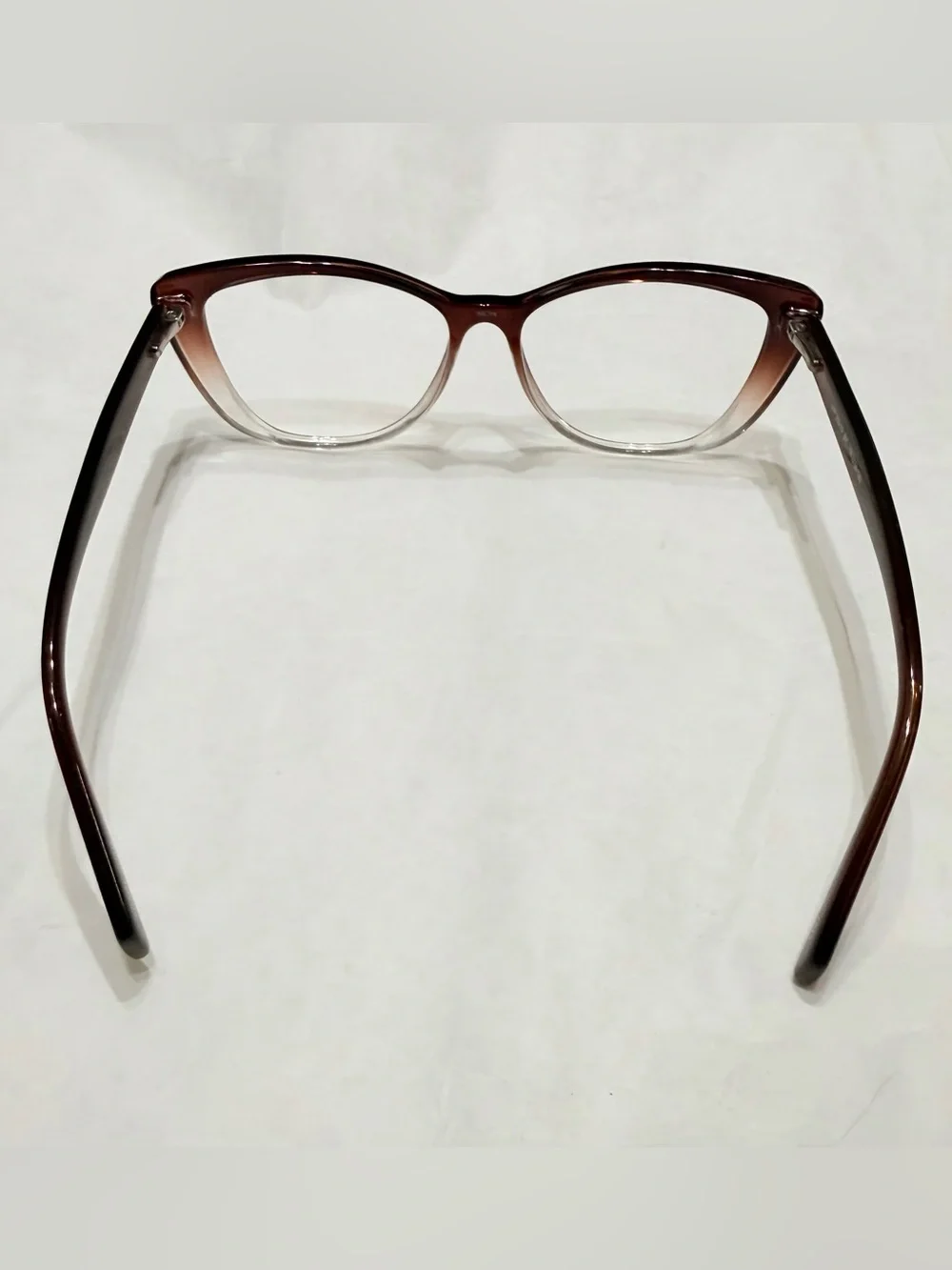 Chic Two-Tone Brown Gradient Cat-Eye Eyeglass Frames - Size 56-16-140